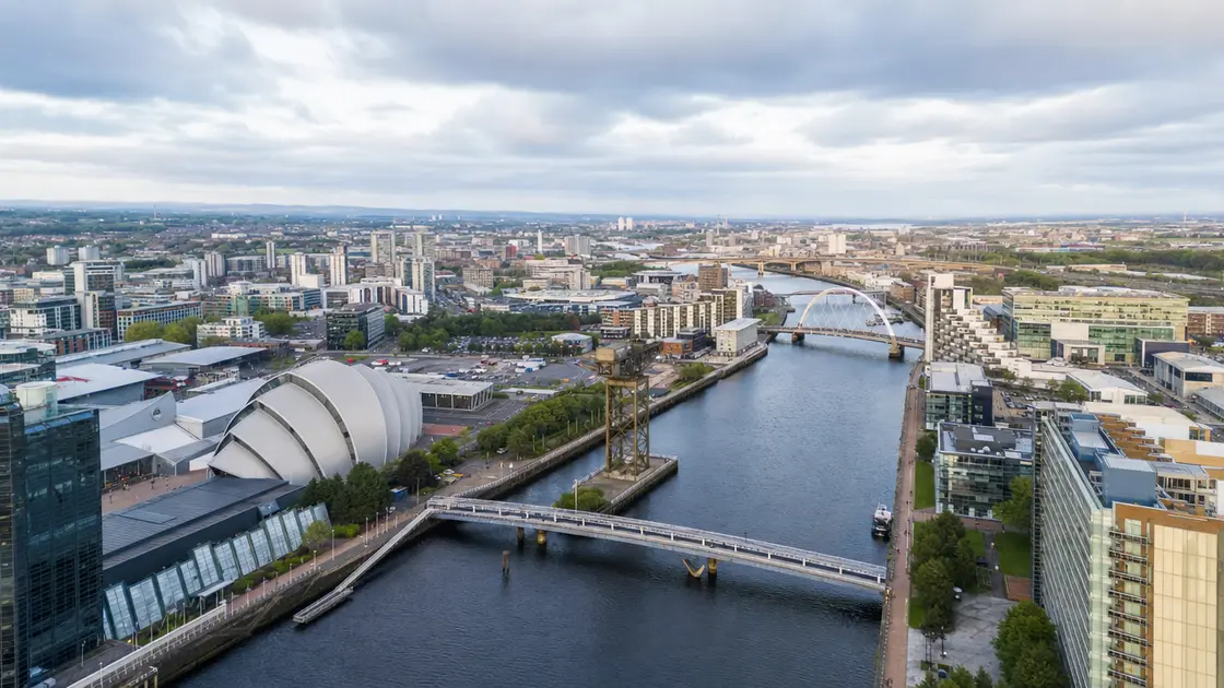 Glasgow city centre and the River Clyde
