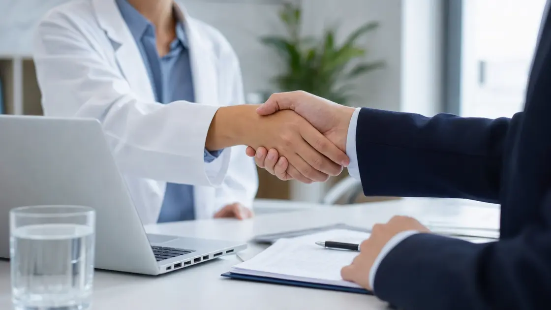 Professionals beginning a healthcare partnership conversation